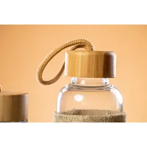 Bouteille d'eau en verre de bambou 500 ml gadgets durables - Product Image 2