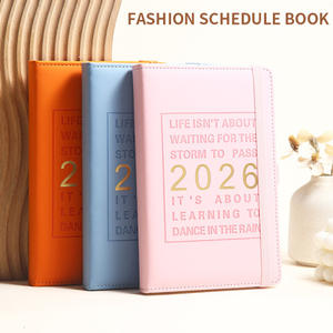Agenda anual 2026, Bloc de notas de 365 días, A5, calendario inglés, cubierta de cuero, hilo, encuadernación de costura, correa de eficiencia mejorada - Product Image 1