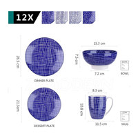 Ensemble d'assiettes à dîner en porcelaine moderne en gros, forme ronde, pour la vaisselle et les décorations de fête