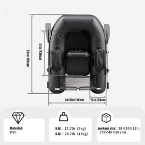 Bateau gonflable en Pvc avec sol en aluminium pour sacs de pêche pour une personne Kayak à mouche pliable simple aviron étanche réglable - Product Image 4