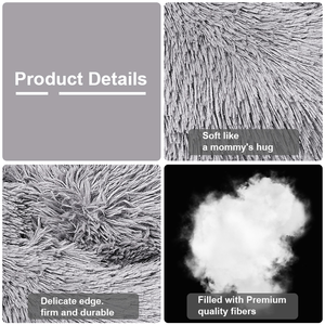 럭셔리 푹신한 쿠션 플러시 부드러운 도넛 개 침대 액세서리 빨 진정 소파 카마 Para Perros 대형 사용자 정의 고양이 개 애완 동물 침대 - Product Image 3