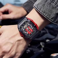 Gran oferta, reloj de lujo para hombre, tipo barril de vino de gama alta, reloj luminoso impermeable hueco tridimensional, reloj de cuarzo