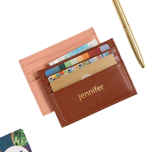 Tarjetero de Cuero Genuino a Precio Económico, Cartera Minimalista Delgada con Bloqueo RFID, Sin Cierre, Grosor Personalizado - Product Image 1