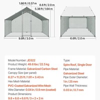 Poulailler rectangulaire en métal pour extérieur, best-seller, 2*3*2m, dimensions personnalisables, fabriqué avec des tuyaux galvanisés résistants à la rouille, imperméable
