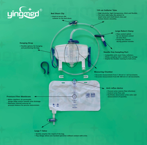 Sacca di Drenaggio Urinario YINGMED <span class=keywords><strong>per</strong></span> Adulti <span class=keywords><strong>da</strong></span> 2500ml - Product Image 5