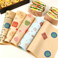 Papier d'emballage pour sandwichs personnalisé, résistant à la graisse et à l'eau, papier d'aluminium laminé pour hamburgers, papier isolant résistant à la graisse