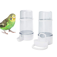 Fontaine à eau et bouteille d'eau en plastique pour oiseaux, perroquets et perruches - Design moderne, gamelle et mangeoire pratiques pour animaux de compagnie