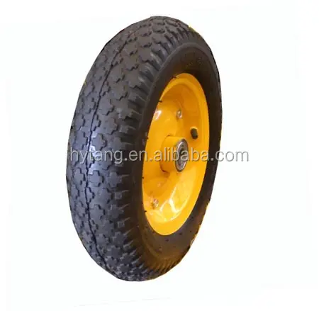 14" garden barrow wheel diamond tyre pattern metal rim with ball bearing work for tool cart wheelbarrow etc