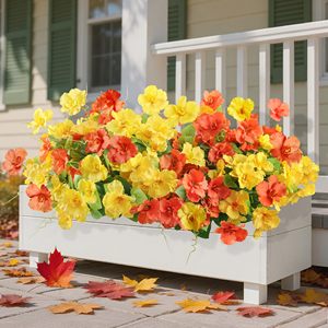 Bouquet de fleurs d'hibiscus artificielles résistantes aux UV, aspect réaliste, plantes d'extérieur pour la décoration de la véranda, du balcon ou du pot. - Product Image 4