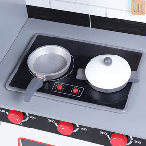 Ensemble de cuisine <span class=keywords><strong>en</strong></span> <span class=keywords><strong>bois</strong></span> noir et blanc pour enfants semblant jouer avec réfrigérateur jeu de rôle expérience de vie jouets de cuisine - Product Image 5