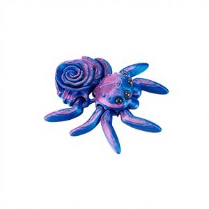 Araignée-rose articulée imprimée en 3D, en PLA et soie, jouet cadeau Kawaii, décoration de bureau, breloque de sac à main, accessoire - Product Image 4