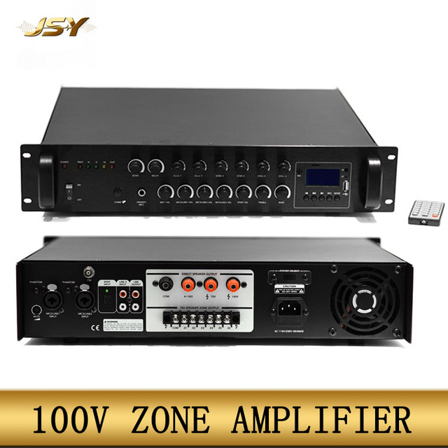 Commercial PA Amplifier 70V 100V Mixer Amplifier for School Hotel Restaurant Background Music Sound System Digital Amplifier