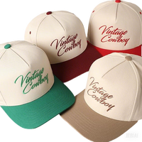 Gorras de Béisbol Bordadas con Logotipo Personalizado al por Mayor, Gorras de Cinco Paneles de Dos Tonos para Mujer