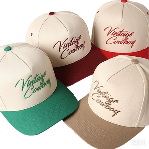 Gorras de Béisbol Bordadas con Logotipo Personalizado al por Mayor, Gorras de Cinco Paneles de Dos Tonos para Mujer - Product Image 2