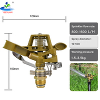Kepala Sprinkler Impact Kuningan 1/2 3/4 Inci Otomatis Putar 360 Derajat Mini untuk Taman