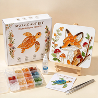 Kit de mosaïque en cristal DIY, ensemble d'art en verre marin, kit de peinture mosaïque avec chevalet, décoration d'intérieur, kit d'art fait main, cadeau