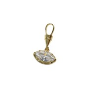Collier pendentif en laiton plaqué or 18 carats avec pierre naturelle, forme ronde et cœur, style simple et original, cadeau idéal pour fêtes et anniversaires T901