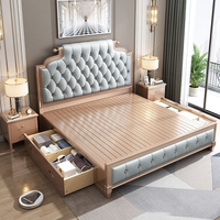 Luxus Neuankömmling Hotel bett American Style Schlafzimmer möbel Leder Queen-Size-Bett rahmen mit Lagerung