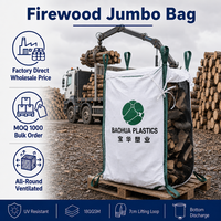 Sac en filet pour bois de chauffage 2000 kg, ventilé, sac FIBC jumbo, robuste, traité anti-UV, réutilisable, pour approvisionnement en vrac, Saco De Lena