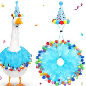 Conjunto de Sombrero y Bufanda de Cumpleaños de Ganso Blanco de 23 Pulgadas, Estilo 2026, para Fiestas Navideñas y Decoración de Porche - Product Image 6
