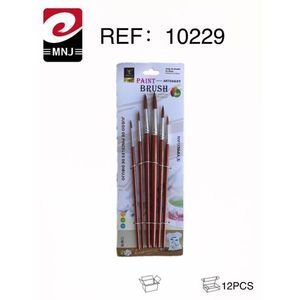 Set di pennelli da pittura con punte appuntite da 12 pezzi per materiali artistici per pittura a olio - Product Image 3