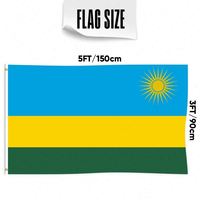 Drapeaux du Rwanda en gros 3x5 pieds, polyester 68D/100D, personnalisation de tous les pays, expédition rapide, fournisseur fiable, livraison rapide