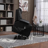 Fauteuil inclinable moderne en PU noir avec fonction de massage pour la maison, le bureau, le salon, la chambre ou l'atelier