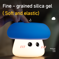 Lampe de nuit LED en silicone souple en forme de champignon mignon, avec contrôle tactile, petite, pour la décoration de bureau, la maison, la table, pour les enfants