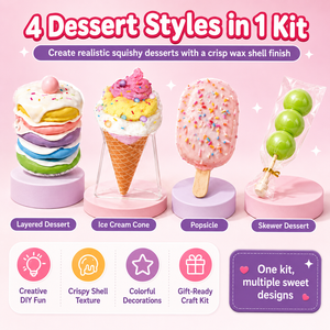 Kit de Bricolage pour Coques Croustillantes de Desserts, Revêtement en Cire, Jouet Anti-Stress à Remontée Lente, Ensemble Créatif à Presser pour Enfants 8+, Cadeau Personnalisé OEM - Product Image 2