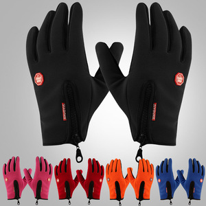 ZIYOUKE Orange Fleece Lined Touchscreen <b>Gloves</b> With Zipper For Motorcycle Riding Adult Unisex Winter Warm <b>Gloves</b> - Product Image 5