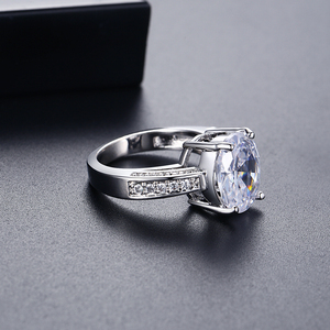 LUOTEEMI gioielli di moda coppia fedi nuziali un taglio ovale CZ zircone Vintage CZ anelli di fidanzamento - Product Image 5
