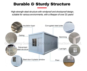 20FT Oficina Dormitorio <span class=keywords><strong>Refugio</strong></span> Cámara Garaje Temporal Desmontable Paquete Plano Contenedor Casa - Product Image 2