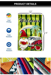 Produit promotionnel 30x45cm lin usine vente en gros palmier d'été Double face bord de mer fête bienvenue drapeau de jardin décoratif - Product Image 5