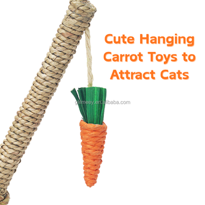 Arbre à gratter pour chat en forme de branche, poteau à gratter en paille tressée avec jouets à mâcher en forme de carotte - Product Image 3