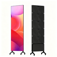 Afficheur LED mobile sur pied, écran numérique intelligent avec roues pour la promotion dans les centres commerciaux/expositions