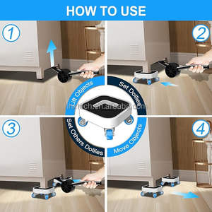 Glissières pour meubles, roulettes pour appareils électroménagers avec rotation à 360°. Roues rotatives pour déplacer facilement les meubles lourds, coussin de déménagement pouvant soulever - Product Image 6