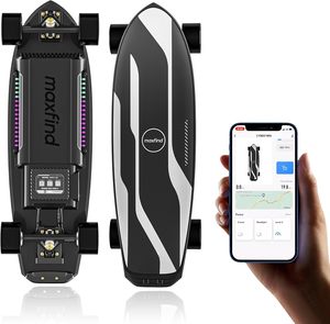 Maxfind Cyebr Skateboard électrique à quatre roues, double motorisation, batterie longue durée 21700, contrôlé par application, étanche, 32-50 km/h, 15-60 km - Product Image 1