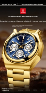 POEDAGAR 897 Luxury Man Wristwatch Fashion Luminous Stainless Steel Men Watch With Chronograph High Quality Men's Quartz Watches - Product Image 3