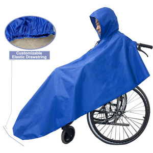 Premium 240T Pongee Thickened <strong>Wheelchair</strong> Raincoat PVC Coated Waterproof <strong>Poncho</strong> with Reflective Strips for Disabled - Product Image 3
