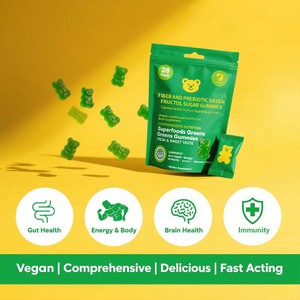 OEM fibra e prebiotico verde fruttolo zucchero gommoso salute dell'apparato digerente frutta e verdura caramelle morbide integratore di vitamine e <span class=keywords><strong>minerali</strong></span> - Product Image 6