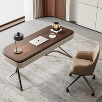 Escritorio de Oficina Pequeño Moderno de Diseño Único con Patas Metálicas, Escritorio de Estudio, Escritorio para Computadora con Cajón, para Uso en Apartamentos