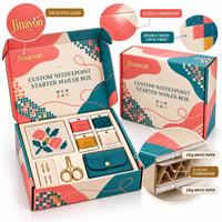 Boîte d'expédition personnalisée pour kit de démarrage de broderie au point de croix, avec éponge et pelliculage brillant, en carton ondulé, pour ensemble d'artisanat