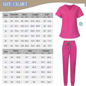 Uniforme de enfermería con cuello en V Scrub Top con 1 bolsillo frontal favorecedor femenino para enfermeras en instituciones de salud - Product Image 6