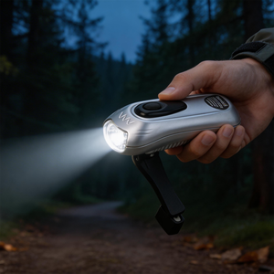 Linterna LED Recargable con Manivela, 2 Modos de Brillo, 3 LED de 12000MCD, 1 Minuto de Manivela para 20 Minutos de Iluminación, Batería de 3.6V 40mAh - Product Image 1