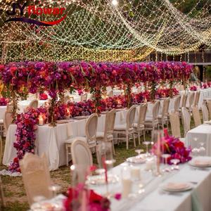 Arche de mariage artificielle JY, centre de table, orchidées bordeaux réalistes, chemin de table fleuri violet, arrangement en tissu, retour à l'école - Product Image 3