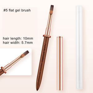 Ensemble de pinceaux à ongles OEM avec manche en bois, poils en nylon, longs, courts, ovales, ronds, plats, pour gel UV, ombrage, mélange, liner, manucure - Product Image 6