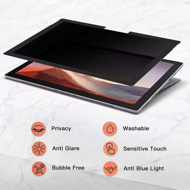 Laptop Privacy Filter With Frame Edge Glue Removable Washable 14 Inch Anti-Spy Screen Protector Film Anti Blue Light Tablets PC