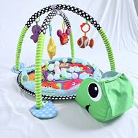 Alfombra de Juego Plegable para Bebés con Barrera de Seguridad y Gimnasio de Actividades, Corralito Infantil con Juguetes Colgantes para el Desarrollo Temprano