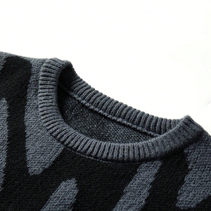 Tùy Chỉnh Người Đàn Ông Của Thường Xuyên Mô Hình Đồ Họa Allover In Gradient Màu Dài Tay Áo Áo Len Giản Dị Lỏng Phù Hợp Đan Áo Len Hàng Đầu - Product Image 3