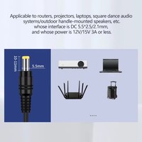 Cable de Carga Rápida con Voltajes Ajustables de 5V 9V 12V 15V 20V para Router, Laptop, USB C a 5.5x2.1mm, Cables Adaptadores de Corriente